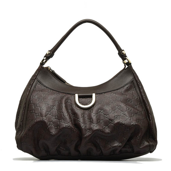 Gucci Handbags - GUCCI Abbey GGshima Handbag 189833 Brown Leather Women's